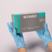 Перчатки Med Market нитриловые смотровые н/о ГОЛУБЫЕ 100 ПАР